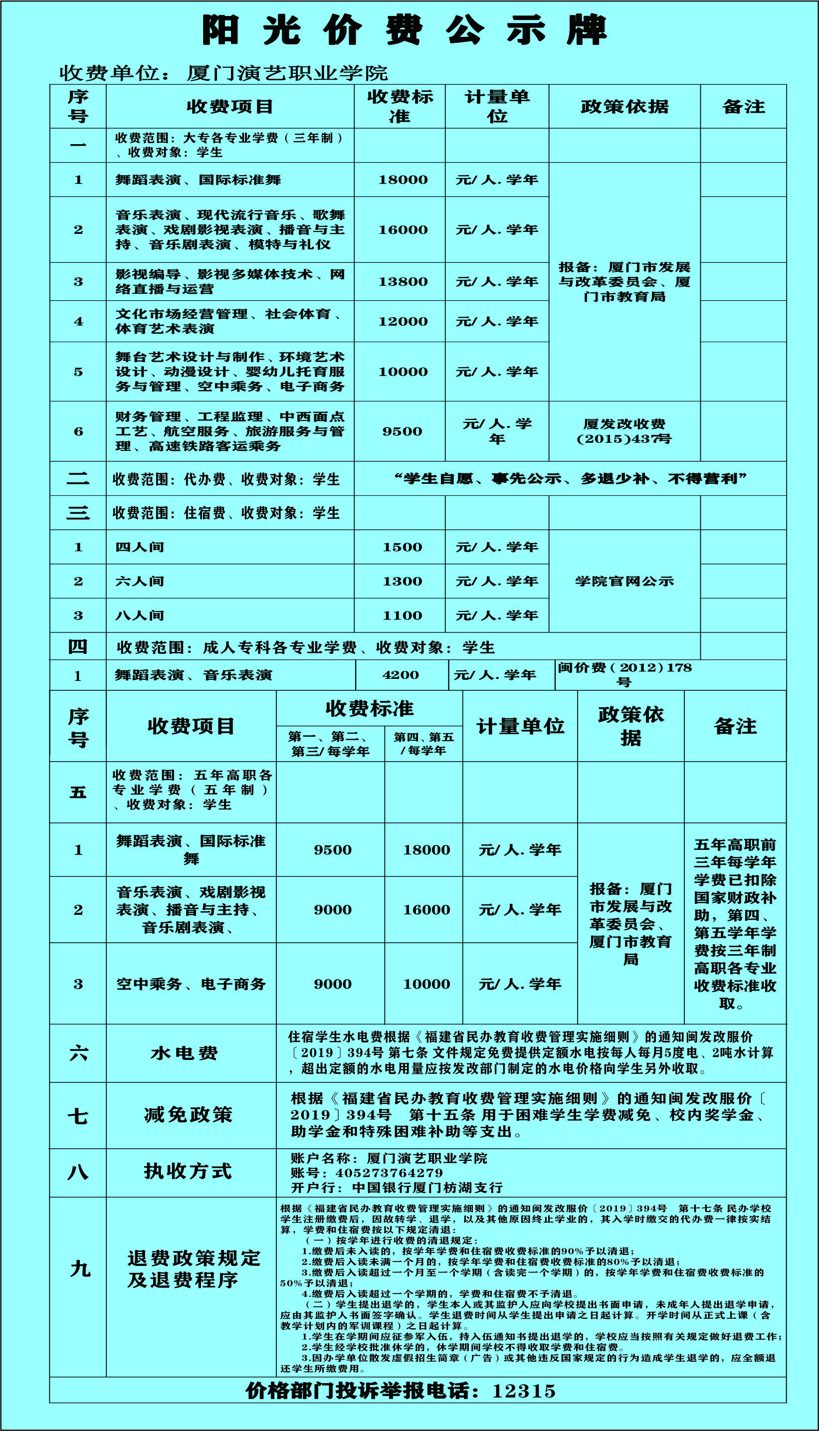 2024阳光收费0826